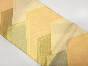 佐賀錦　重ね菱模様織り出し　全通袋帯